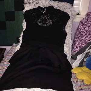Black short lace dress